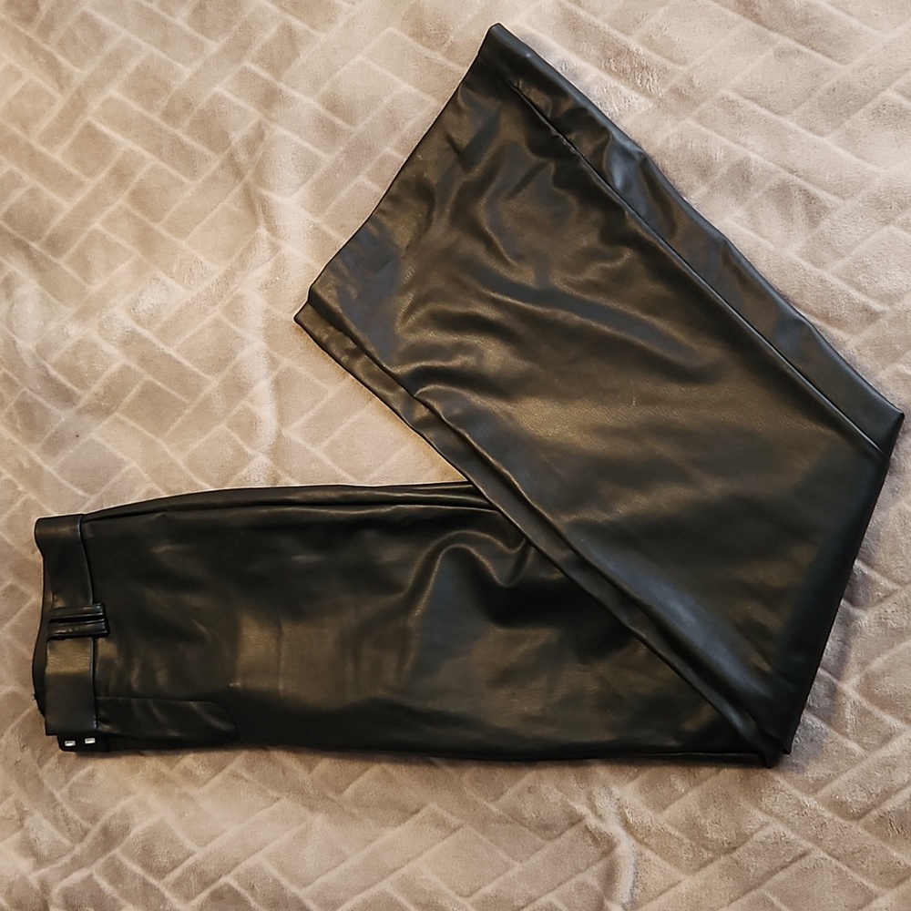 Zara Black Faux Leather Pants